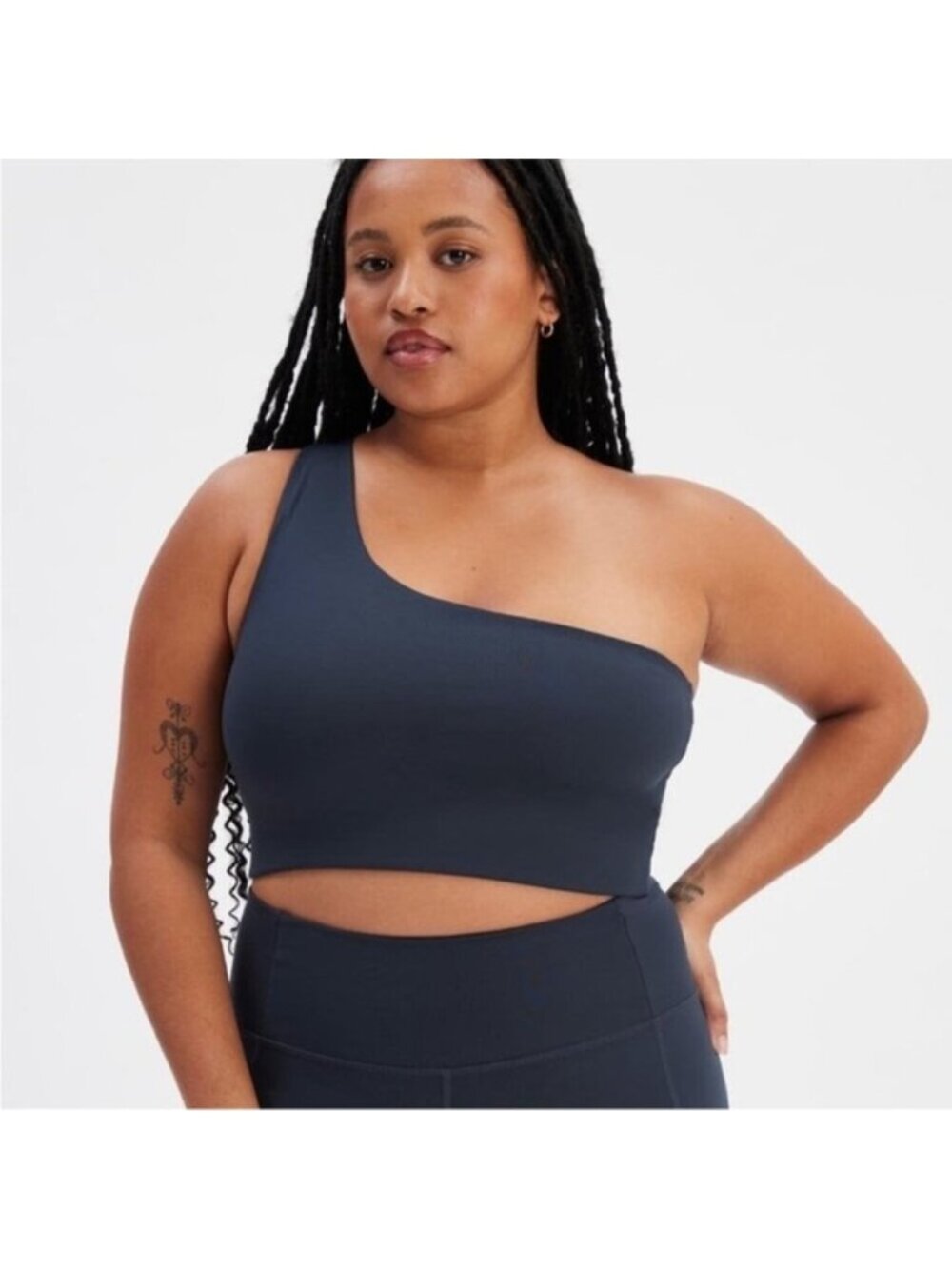 NWT Girlfriend Collective Womens Blue Bianca One Shoulder Bra Size XL